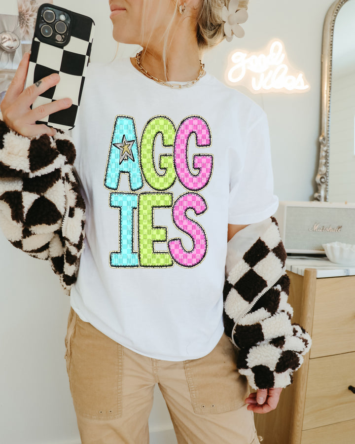 YOUTH Bright Checks DTF Print