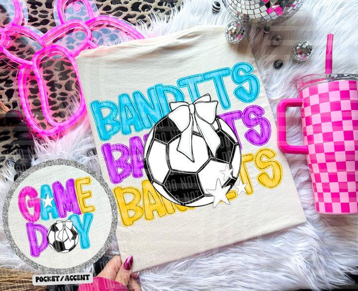 Bright Preppy Soccer DTF Print