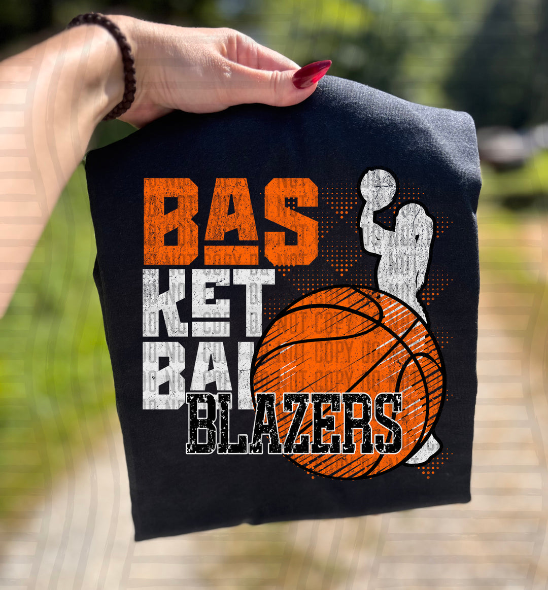 Girls Basketball Grunge DTF Print