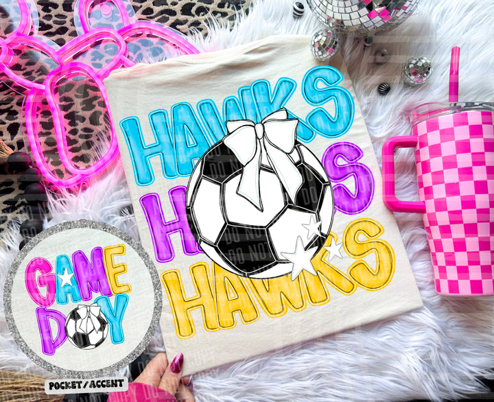 Bright Preppy Soccer DTF Print