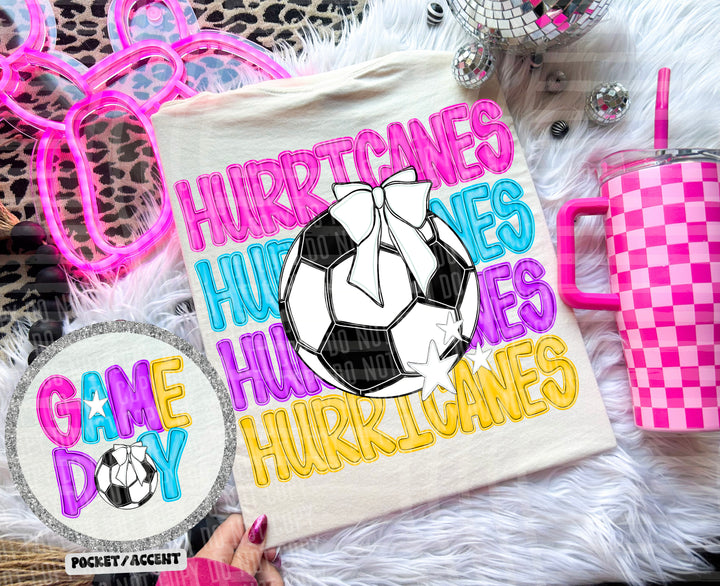 Bright Preppy Soccer DTF Print
