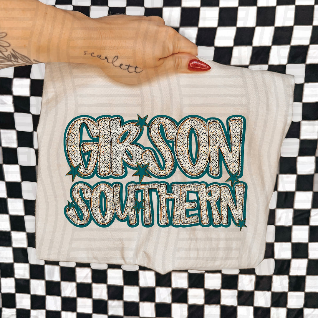 Teal Dotty DTF Print