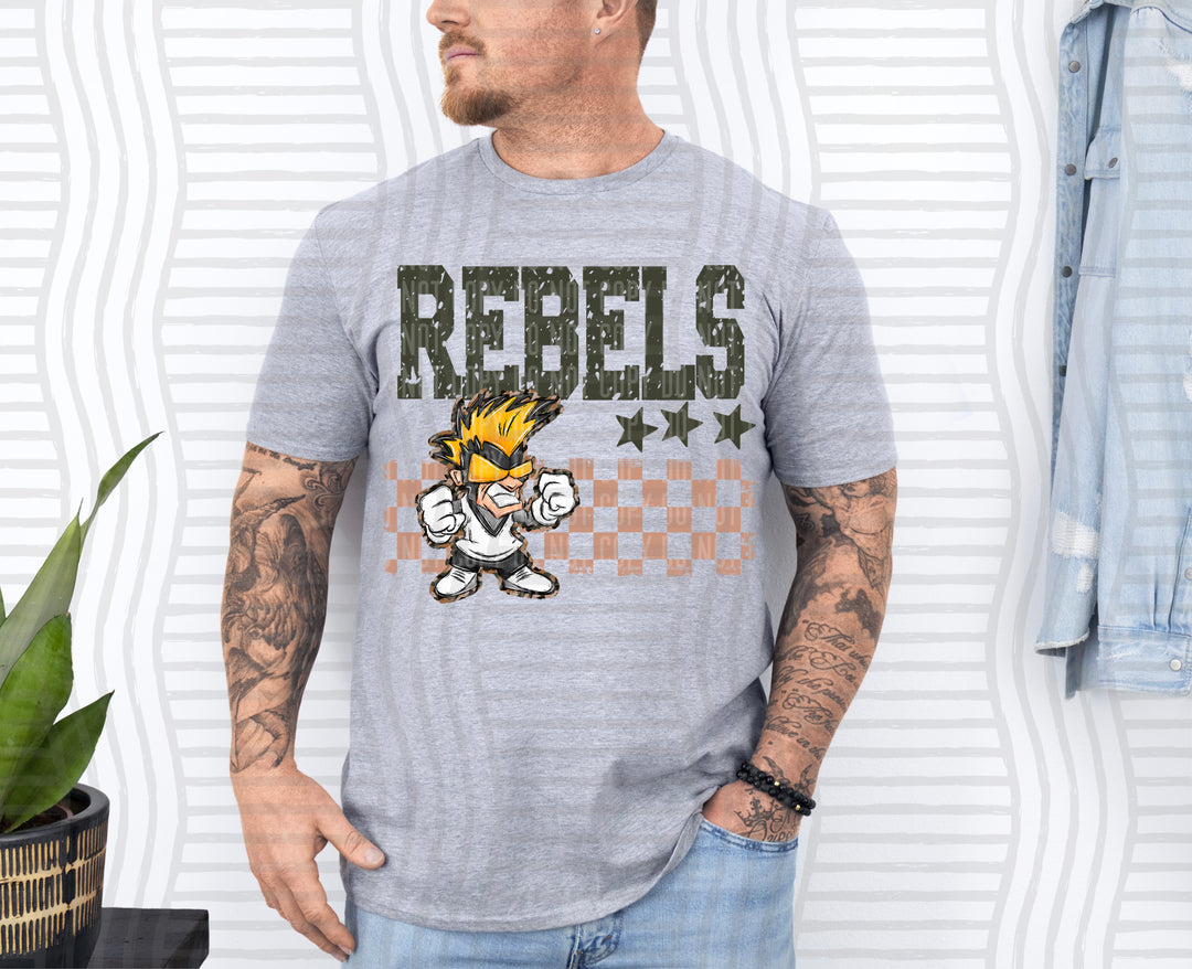 Camo Mascot Heads DTF Print