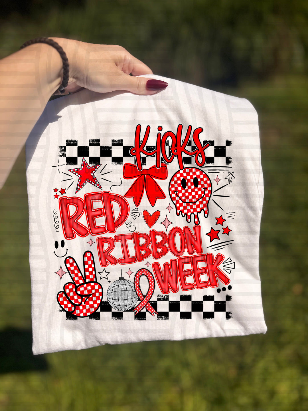 Red Ribbon DTF Print