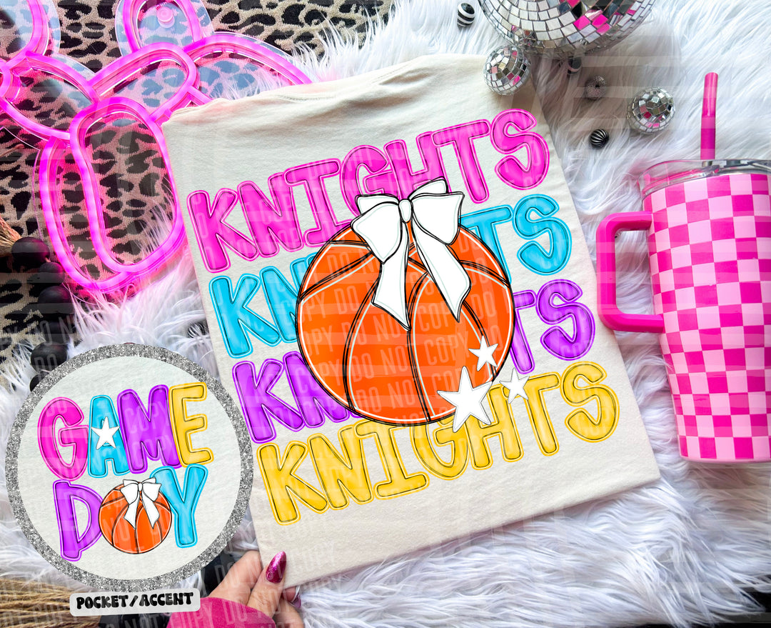 Bright Preppy Basketball DTF Print