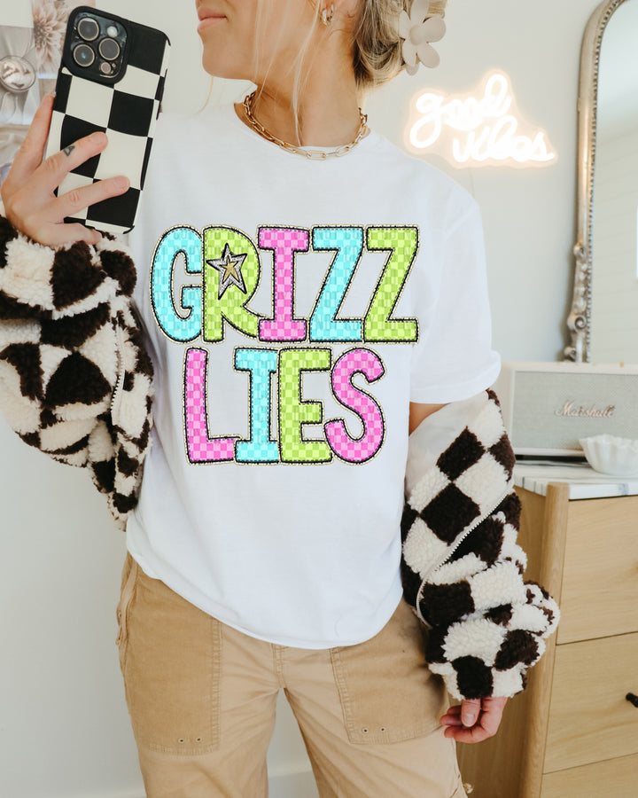 YOUTH Bright Checks DTF Print