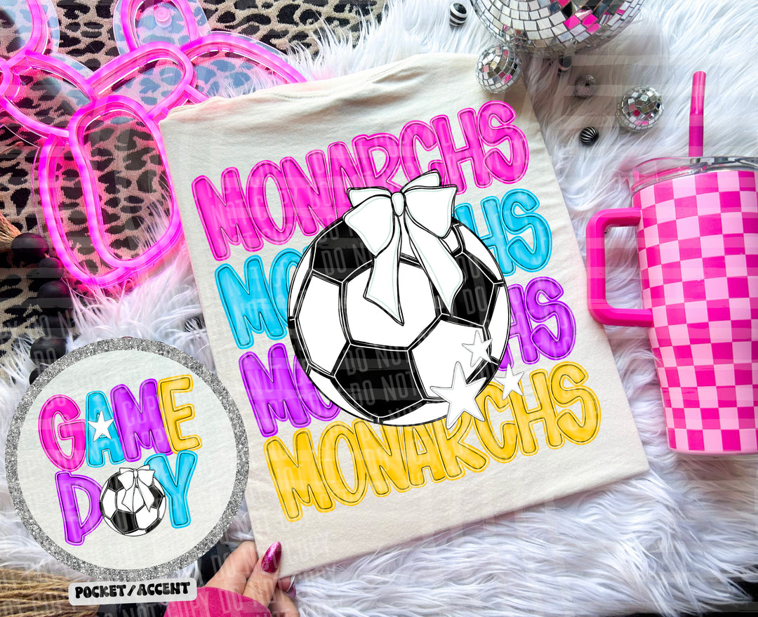 Bright Preppy Soccer DTF Print