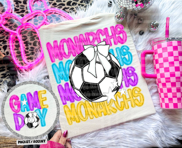 Bright Preppy Soccer DTF Print