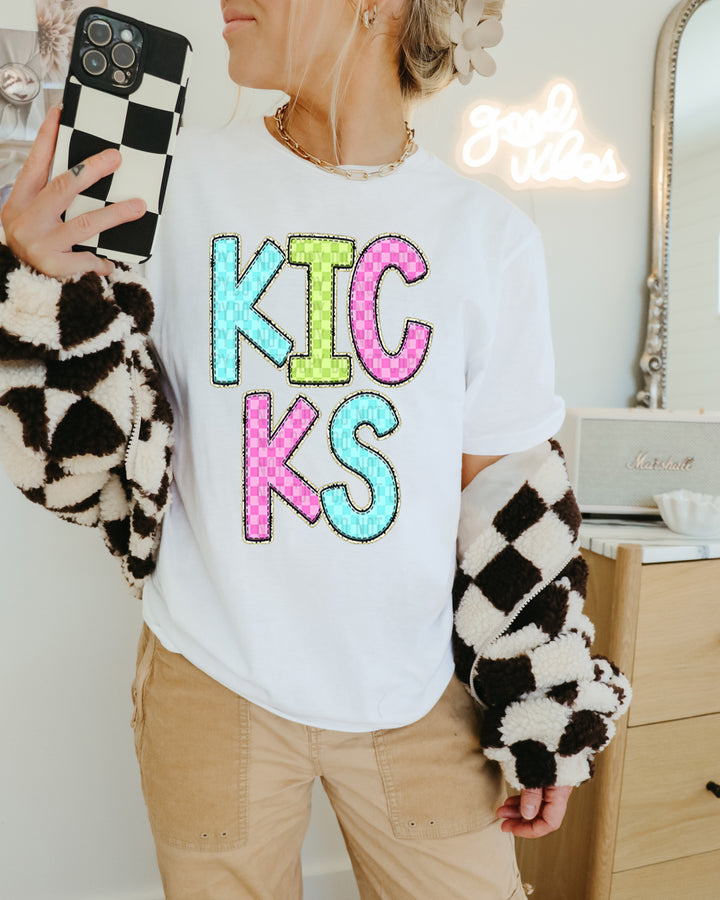 YOUTH Bright Checks DTF Print