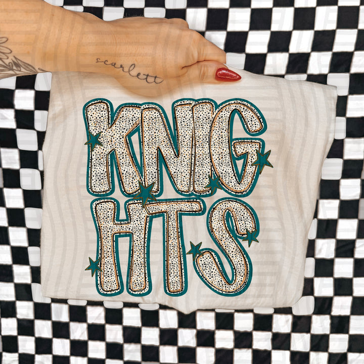 Teal Dotty DTF Print