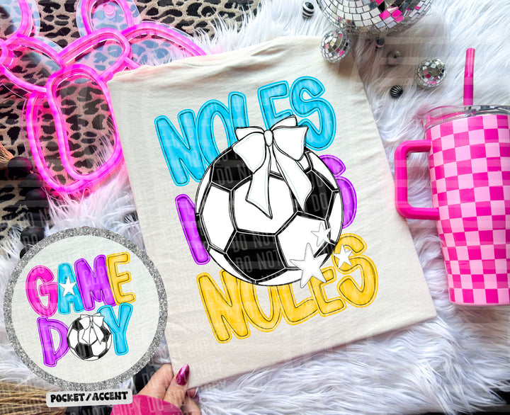 Bright Preppy Soccer DTF Print