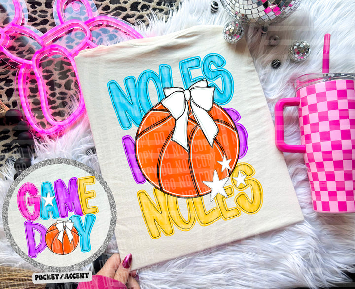 Bright Preppy Basketball DTF Print