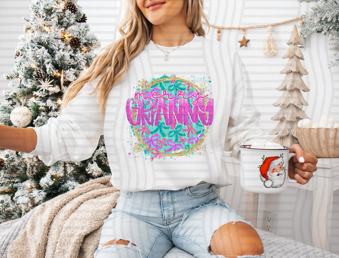 Snowflake Bow Names DTF Print