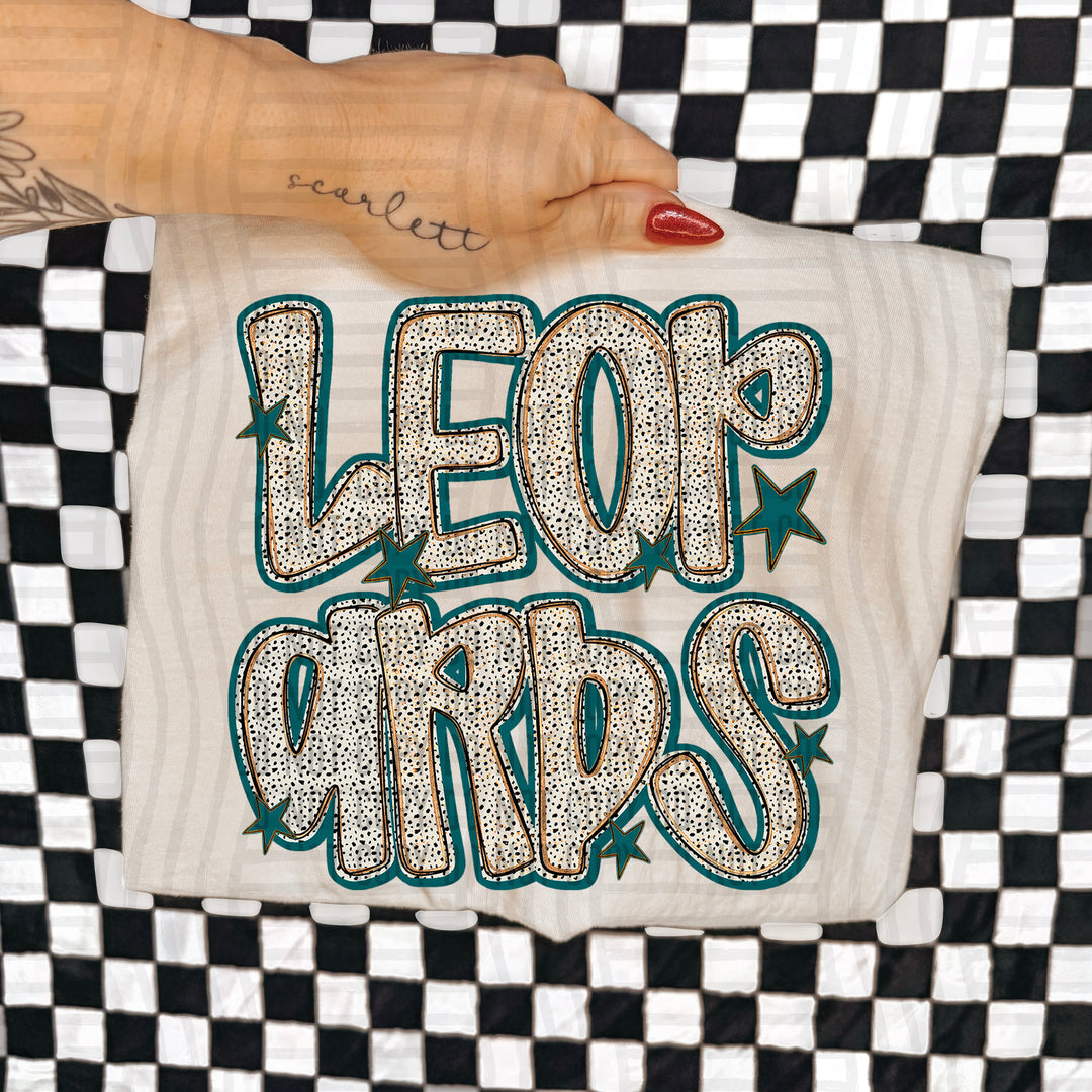 Teal Dotty DTF Print