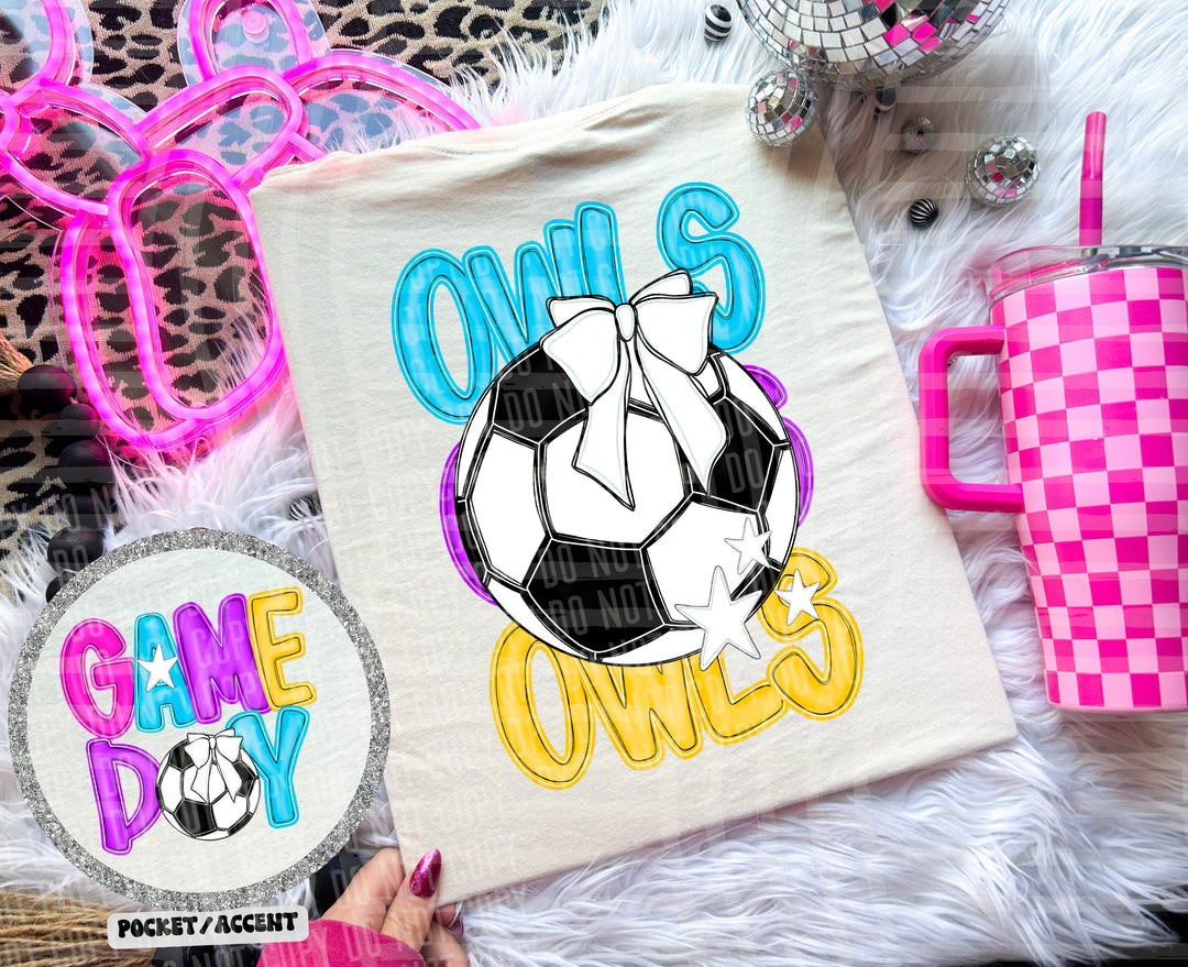 Bright Preppy Soccer DTF Print