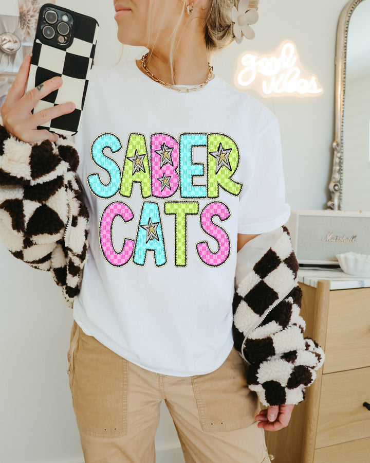 YOUTH Bright Checks DTF Print