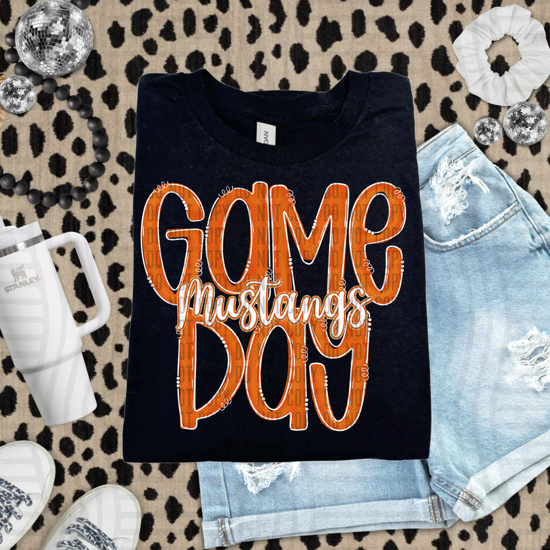 Doodle Gameday Burnt Orange DTF Print