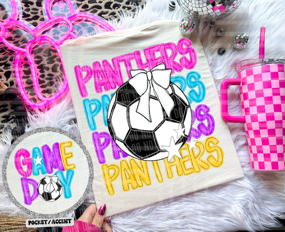 Bright Preppy Soccer DTF Print