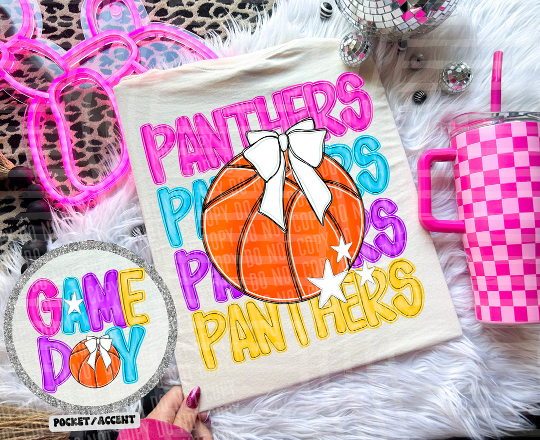 Bright Preppy Basketball DTF Print