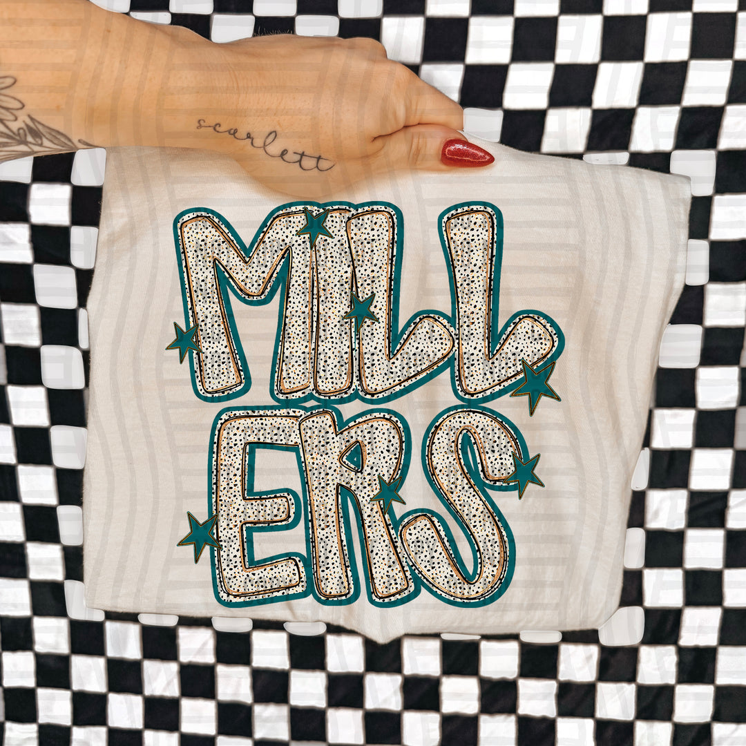 Teal Dotty DTF Print