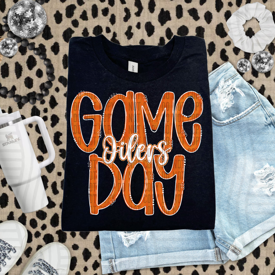 Doodle Gameday Burnt Orange DTF Print