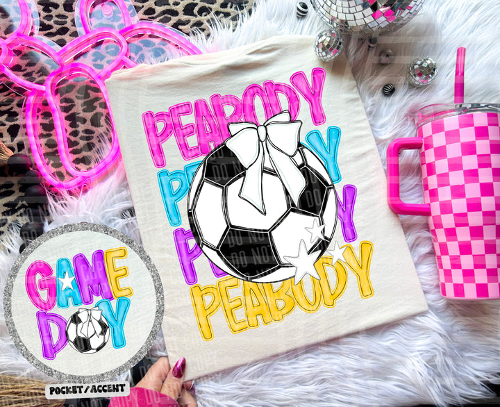 Bright Preppy Soccer DTF Print