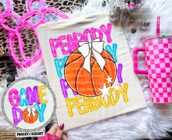 Bright Preppy Basketball DTF Print