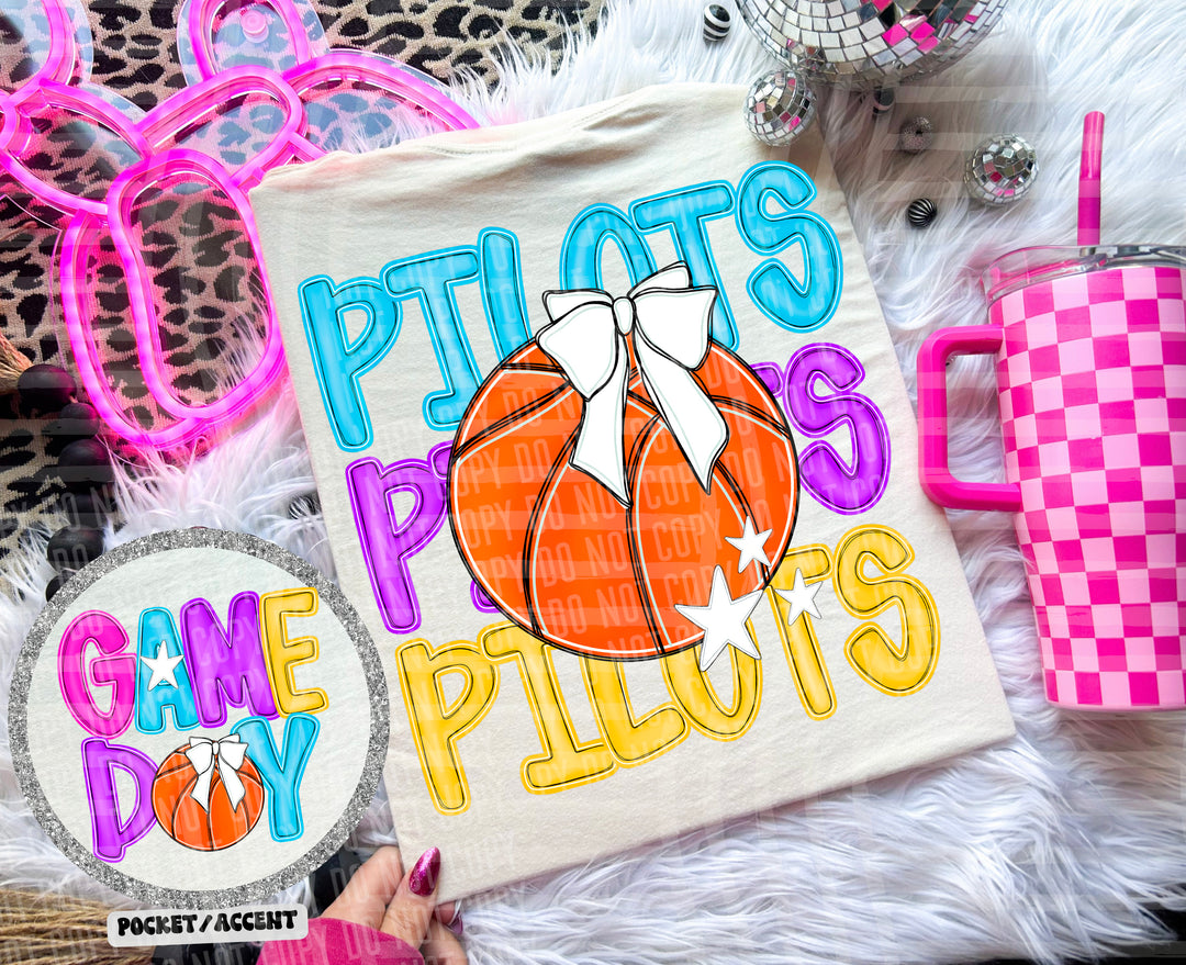Bright Preppy Basketball DTF Print