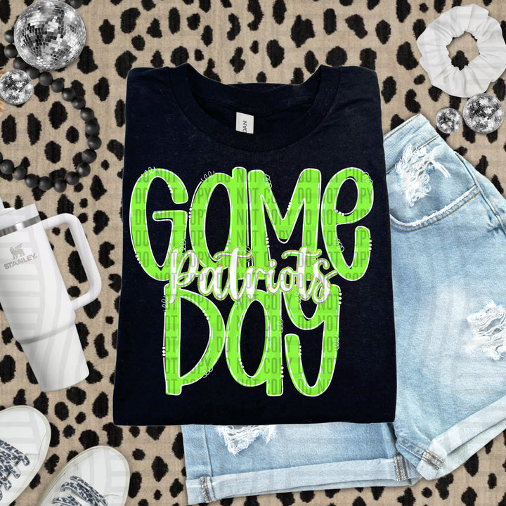 Doodle Gameday Lime DTF Print