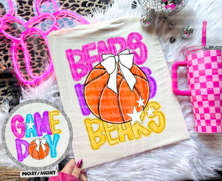 Bright Preppy Basketball DTF Print