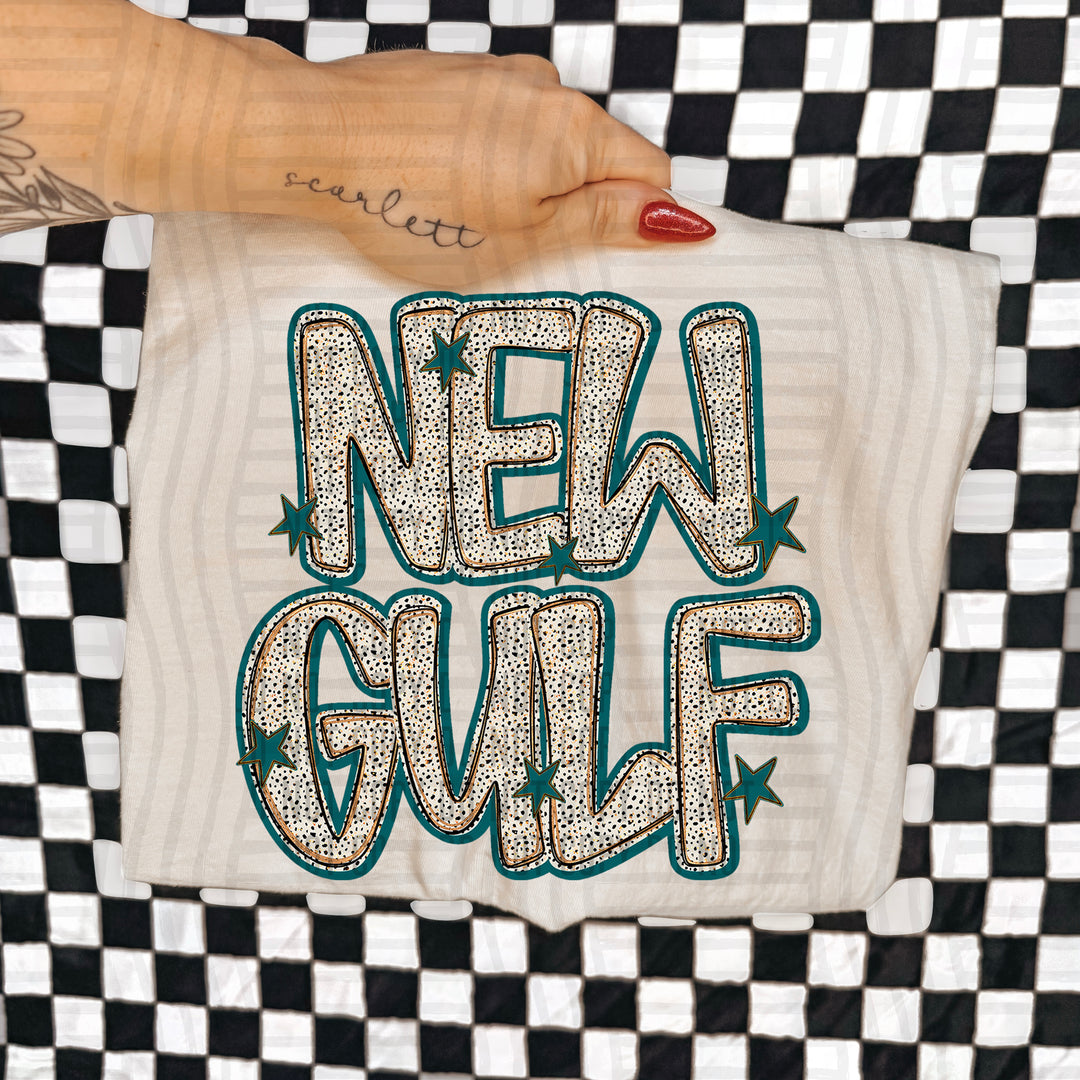 Teal Dotty DTF Print