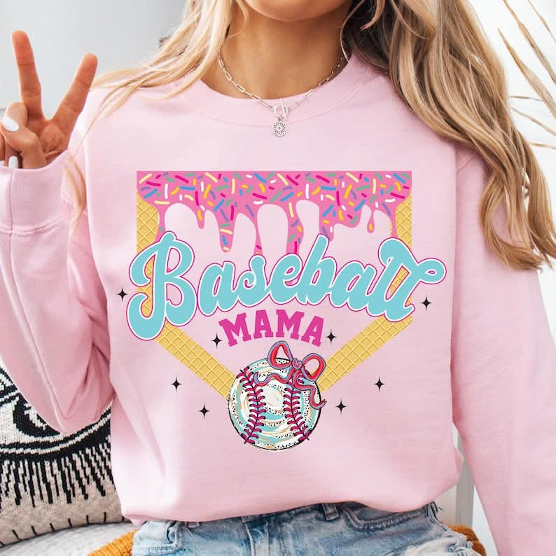 Baseball Mama GILDAN SAND Sweatshirt