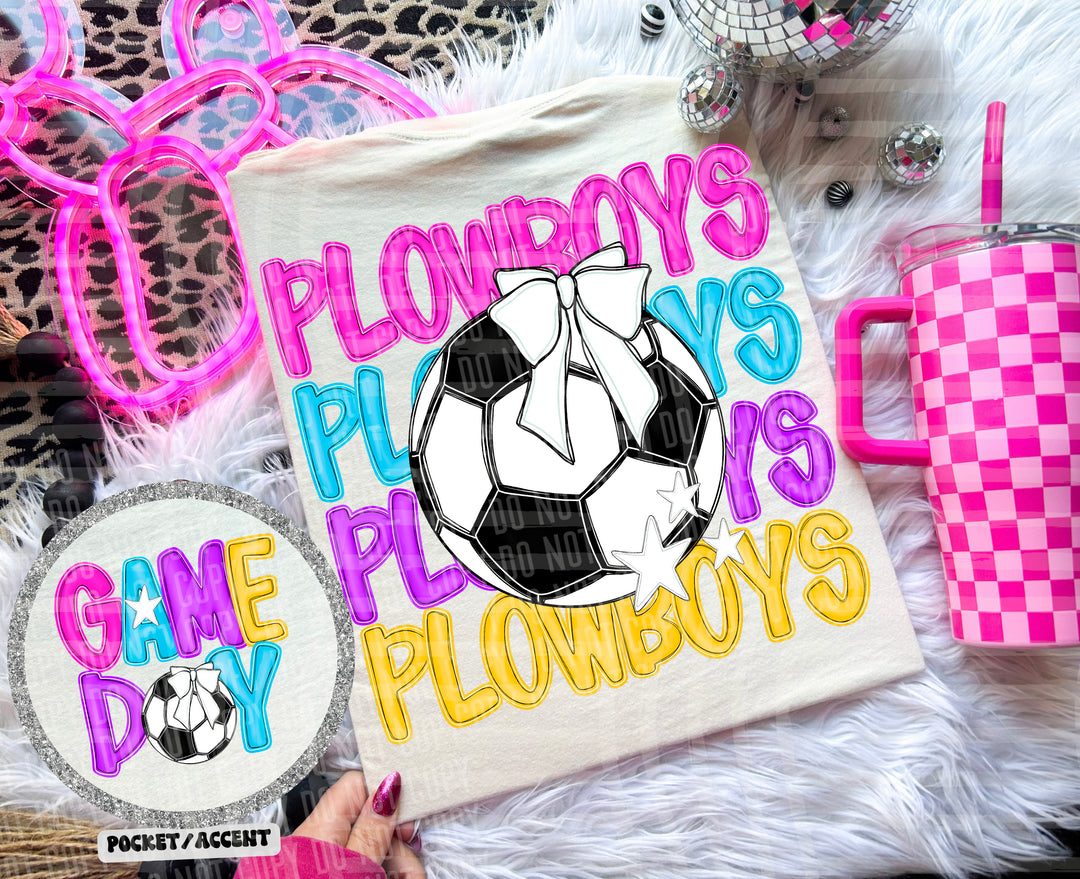 Bright Preppy Soccer DTF Print