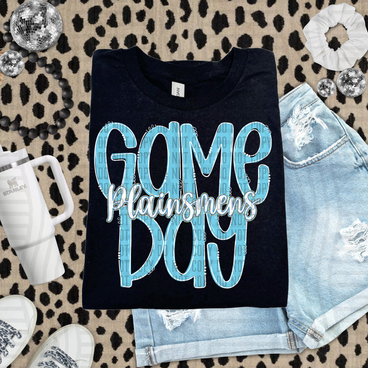 Doodle Gameday Bright Blue DTF Print