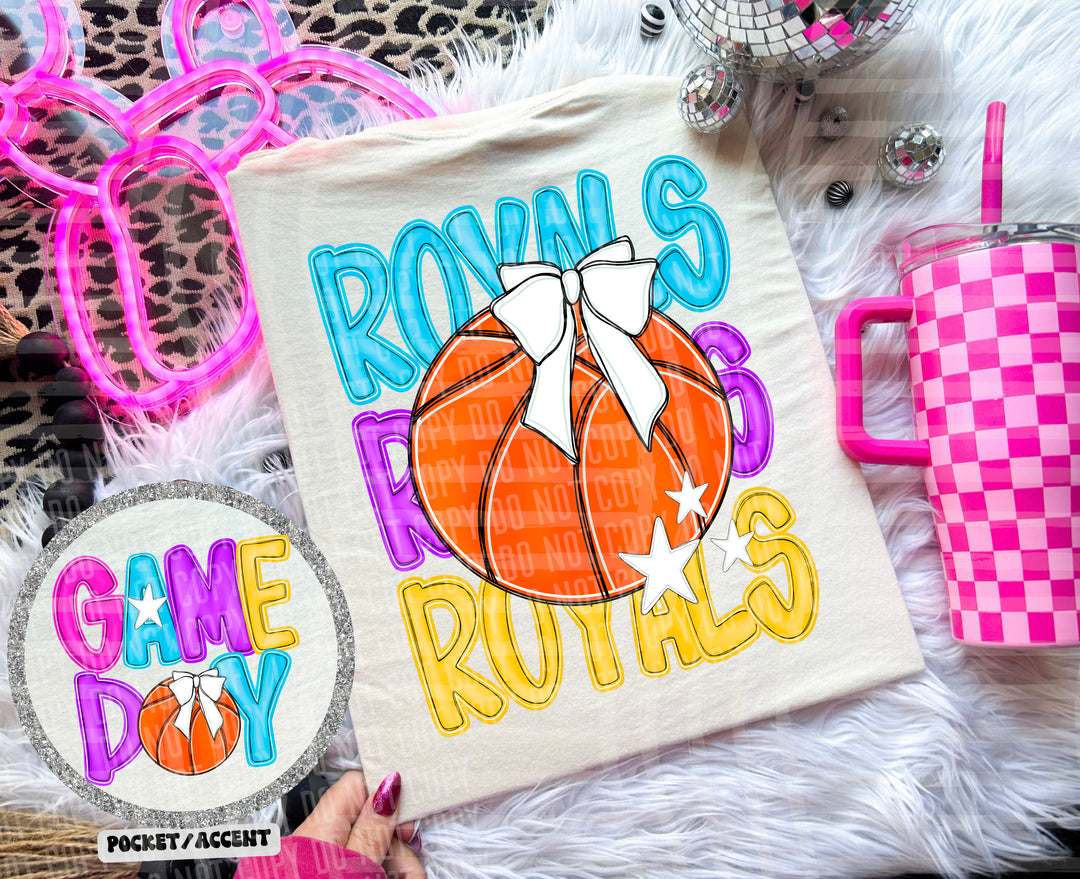 Bright Preppy Basketball DTF Print