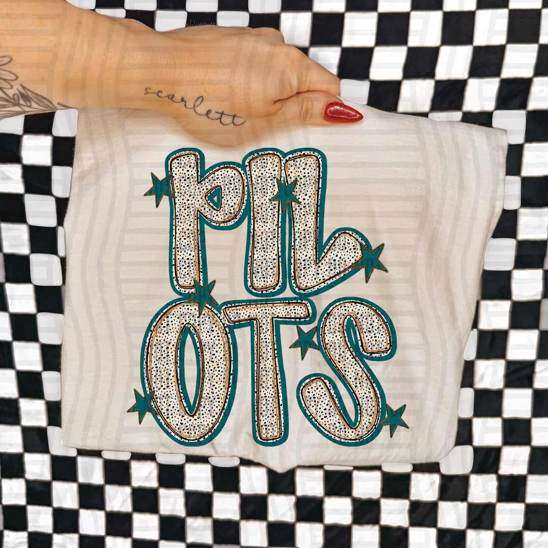 Teal Dotty DTF Print