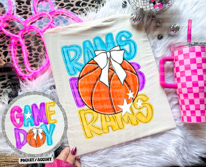 Bright Preppy Basketball DTF Print