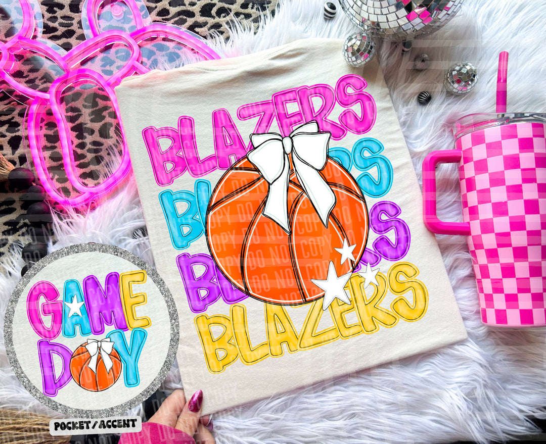 Bright Preppy Basketball DTF Print