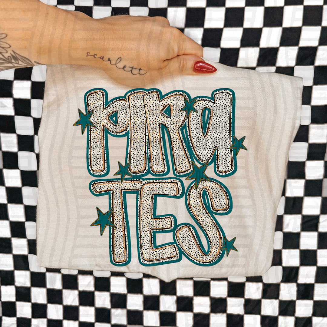 Teal Dotty DTF Print