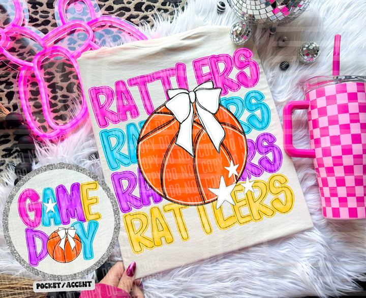 Bright Preppy Basketball DTF Print