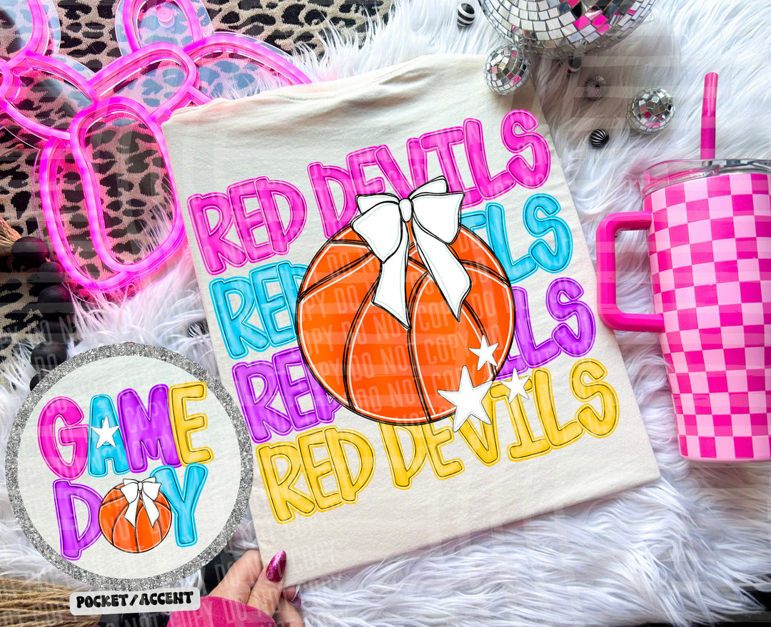 Bright Preppy Basketball DTF Print