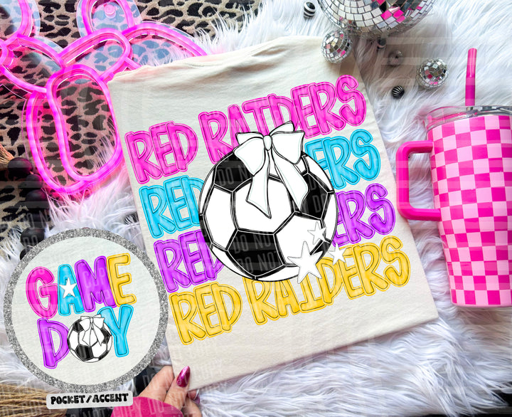 Bright Preppy Soccer DTF Print