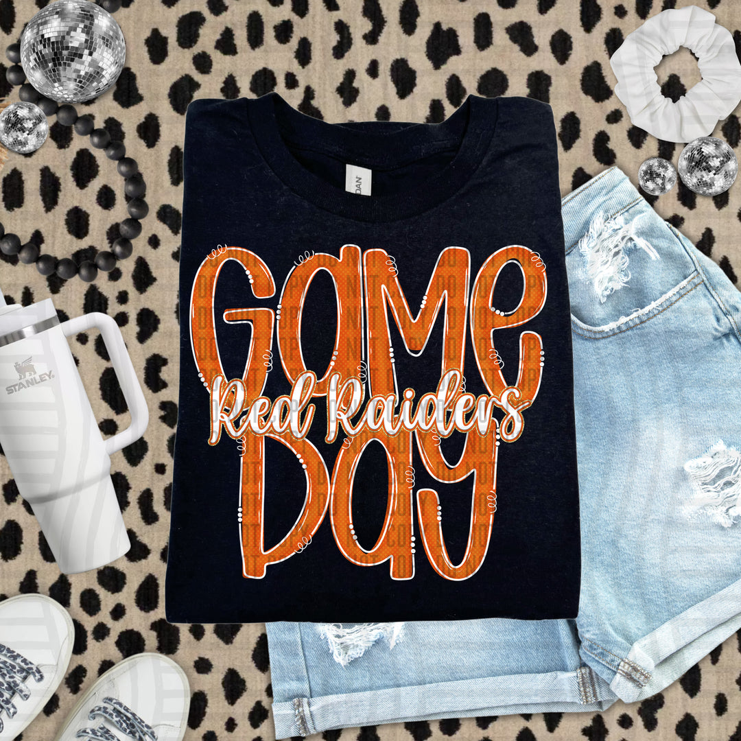 Doodle Gameday Burnt Orange DTF Print