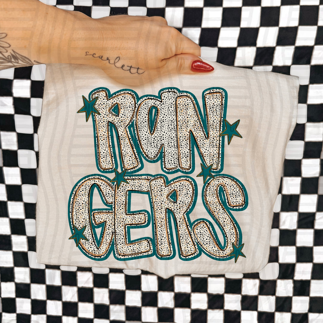 Teal Dotty DTF Print