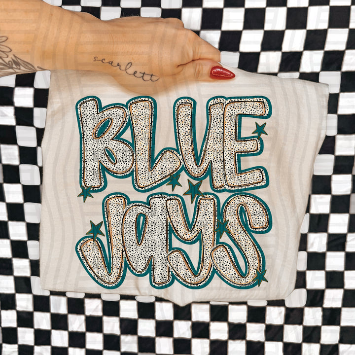 Teal Dotty DTF Print