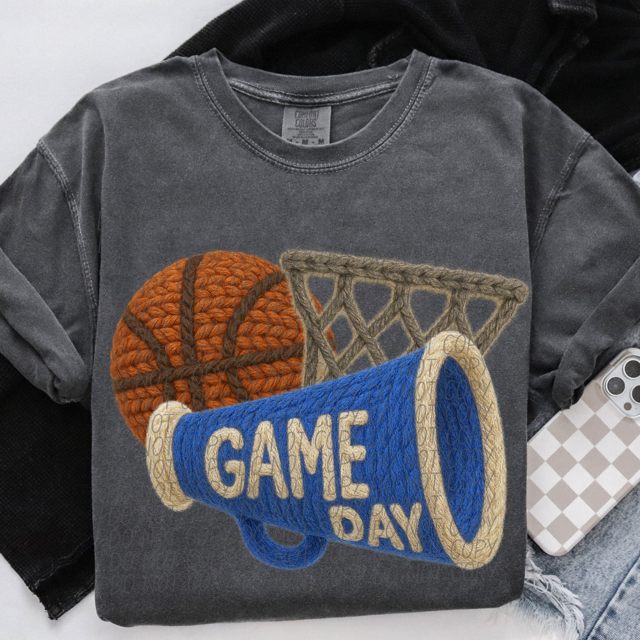 Yarn Game Day Basketball DTF Print