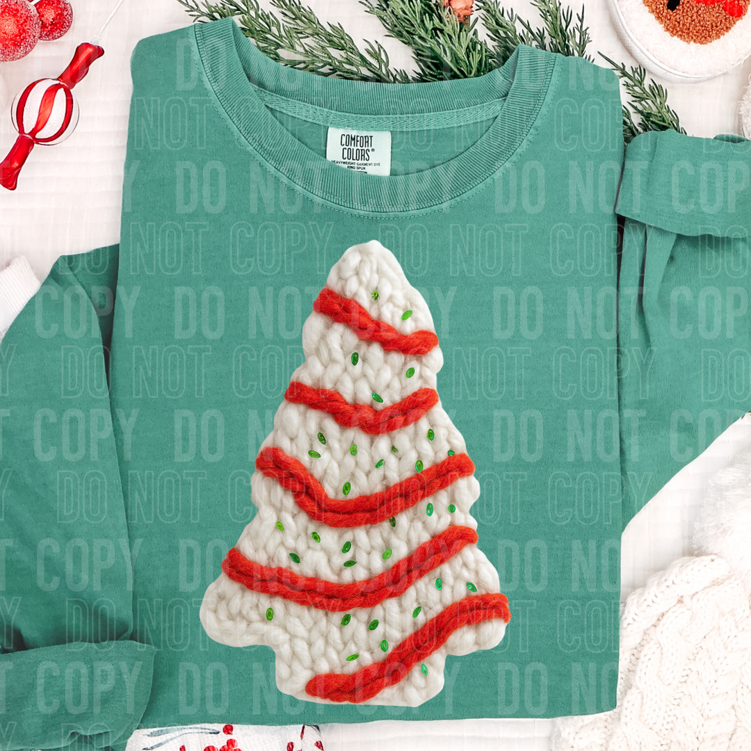 Christmas Tree Faux Yarn DTF Print
