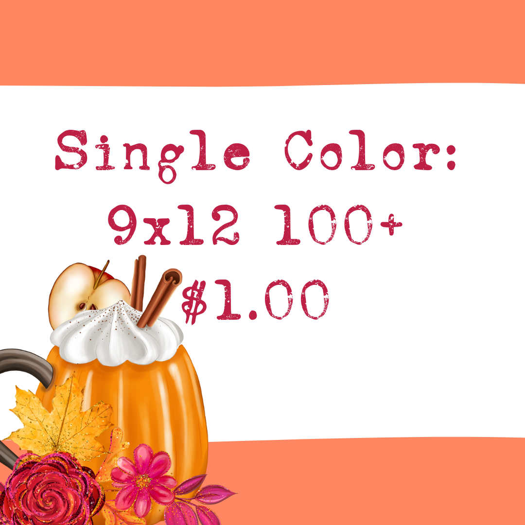 Custom Traditional Screens - (100+) One Color up to size 9x12.75