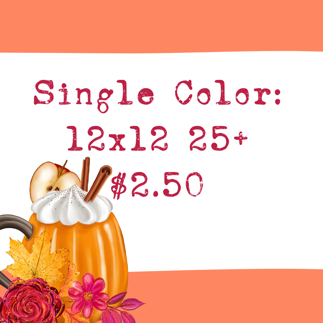 Custom Traditional Screens - (25+) One Color up to size 12x12