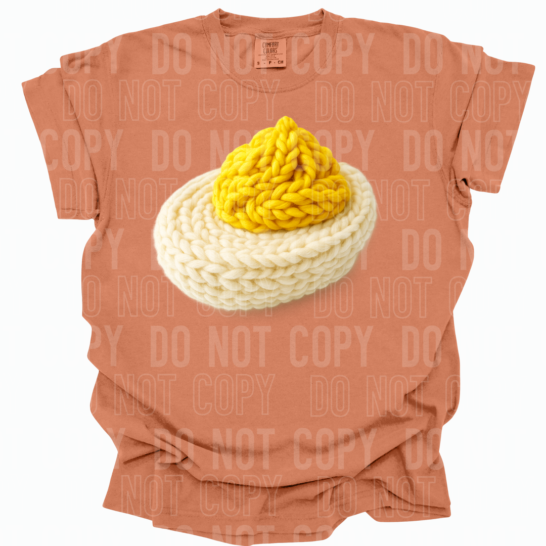 Deviled Egg Faux Yarn DTF Print